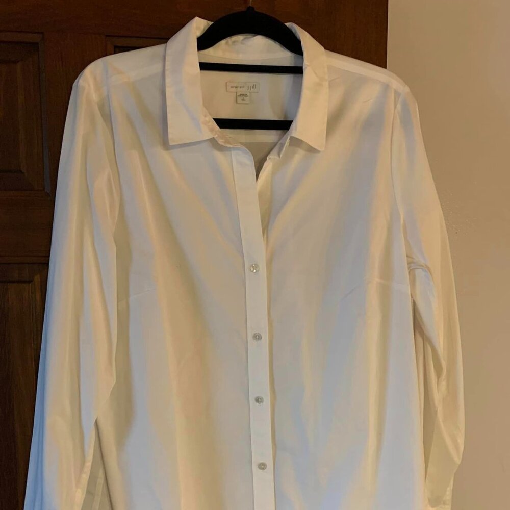 J.Jill white The perfect shirt collection L tall nwot